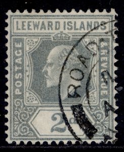 LEEWARD ISLANDS EDVII SG39, 2d grey, FINE USED. Cat £22.