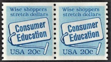 US 2005 MNH VF 20 Cent Consumers Education Coil Pair