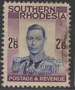 SOUTHERN RHODESIA SG51 1937 2/6 ULTRAMARINE & PURPLE USED