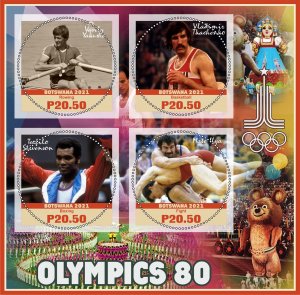 Stamps.Cinema. Olympic Games 1980  2022 year 1+1 sheets perf Botswana