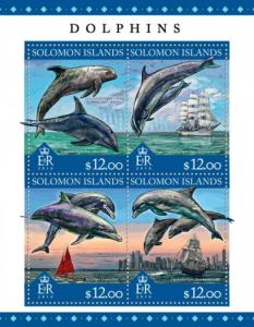 SOLOMON ISLANDS 2016 SHEET DOLPHINS MARINE LIFE slm16307a