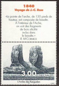 FRENCH ANTARCTIC 2001 Kerguelen Arch; Scott 282, Yvert 296; MNH