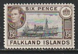 1938 Falkland Islands - Sc 89 - MNH VF - 1 single - King George VI - Discovery