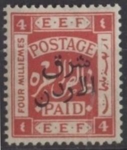 Jordan 133 (mvlh) 4m E.E.F. Postage Paid, rose (1925)
