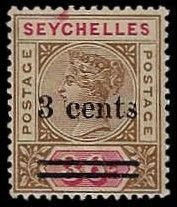 Seychelles #31 Used LH; 3c on 36c surcharge (1901) (1)