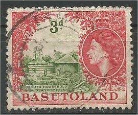 BASUTOLAND, 1954, used 3p, Basuto household  Scott 49