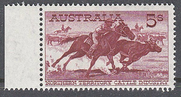 AUSTRALIA 1964 5/- Stockman WHITE PAPER - marginal MNH......................L343