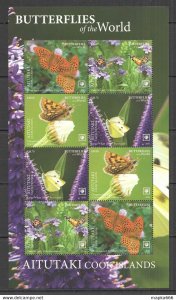 2020 Aitutaki Butterflies !!! Sale Flora & Fauna Sh ** Nw710