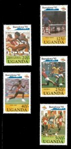 Uganda 1991 - PRE OLYMPICS 92 - Set of 5 Stamps (Scott #869-73) - MNH