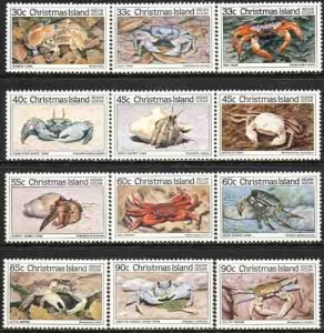 Christmas Island 1985 Sc 162-73 Decapods Crab Shell Stamp MH