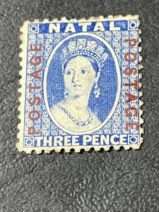 NATAL # 39--MINT/HINGED--SINGLE--ULTRA-MARINE-----1872