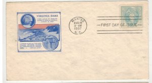 1937 VIRGINIA DARE MANTEO NORTH CAROLINA 796-7 IOOR CACHET