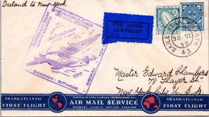 Ireland 1939 FFC - Airmail - Baile Atha Cliath To New York, Ny - F72088