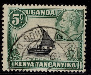 KENYA UGANDA TANGANYIKA GV SG111ba, 5c ROPE JOINED FU. Cat £250. T.P.O. DOWN pmk