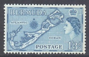 Bermuda Scott 156 - SG145, 1953 Elizabeth II 1/3d Die I Sandy's MH*