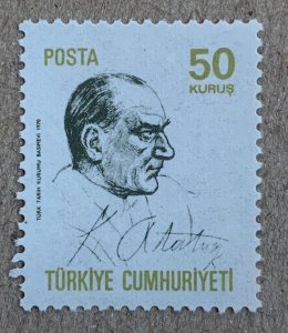 Turkey 1970 Ataturk 50k light olive & black, MNH. Scott 1835, CV $0.40