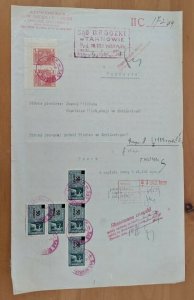 POLAND 1938 the Defendant Beat the Claimant 7 Revenue Stamps on Court Document