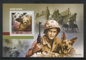 SIERRA LEONE 2023 WWII DOGS SOUVENIR SHEET MINT NH