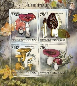 Togo 2012 MNH - Mushrooms. YT 2908-2911, Mi 4403-4406