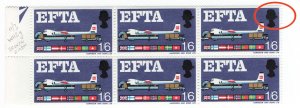 GB 1967 EFTA 1/6d r11/3, the broken ribbon variety unmounted mint positional b