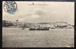 1910 Tanger French Morocco RPPC Postcard Cover To Casablanca Panoramic View