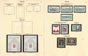 Poland Stamp Collection on 9 Pages, Mint NH Sets, 1979-1980, JFZ