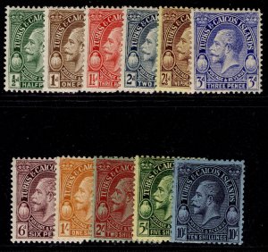 TURKS & CAICOS ISLANDS GV SG176-186, 1928 postage & rev set, LH MINT. Cat £85.