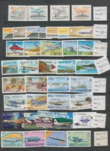 Tuvalu Jersey IOM Alderney Aviation MNH MH Used (Apx 150 Items) ( DW294