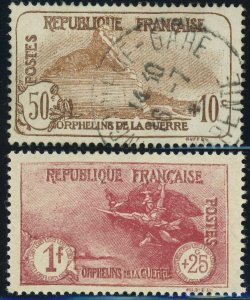 France Mi #149-150 Sc #B17-B18 Semi-Postal Stamps 1922 Used MLH