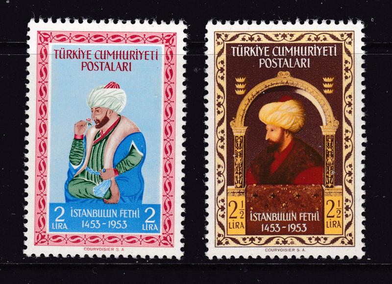 Turkey x 2 good MNH high values from the 1953 set