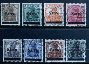 GERMAN SAAR 1920  LOT USED..CAT £18