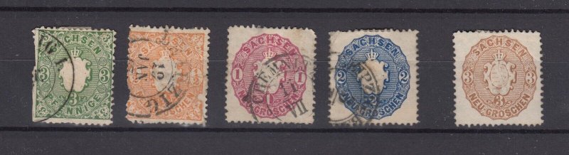 Germany Saxony 1863 Set To 5 GR VFU BP3849