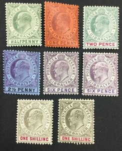 MOMEN: GIBRALTAR 1904/08 MINT OG H £300+ LOT #64655