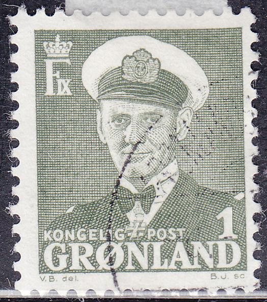 Greenland 28 USED 1950 King Frederik IX