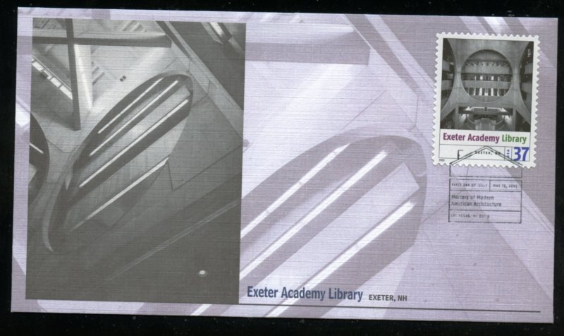 US 3910k Architecture Exeter Academy Library UA Fleetwood cachet FDC