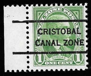 CANAL ZONE 105 1 cent Precancel Gorgas Stamp Mint OG NH VF