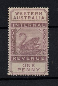 Western Australia 1893 1d Swan Revenue mint MH F11 WS36740