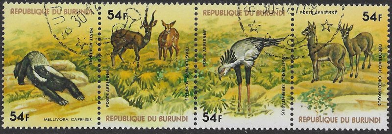 Burundi C262 used set of 4. Wild Animals.