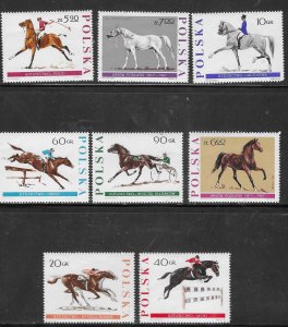 Poland #1474-1481 HORSES set complete (MNH) CV $5.65