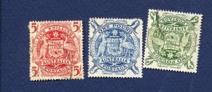 26 - AUSTRALIA - Scott 218, 220 & 221 -  FVF used - 1949