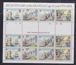 Tuvalu Stamps: 1979 Captain Cook Issue; #114-117; Full Se-Tenant Sheet/12; MNH