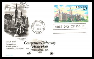 US UX128 Healy Hall PCS Artcraft Variety U/A FDC Postal Card
