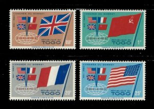 Togo 1960 - Paris Peace Summit, Big Four, Flags - Set of 4v - Scott 382-85 - MNH