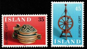 ICELAND SG545/6 1976 EUROPA OLD WOODEN CRAFTS MNH