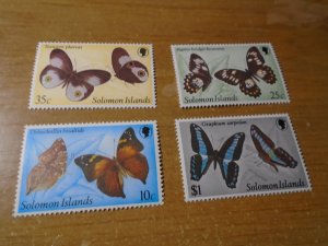 Solomon Islands  #  431-34  MNH  Butterflies