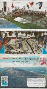 1980 Olympics Picture Mailing Folder. Lake Placid NY. Postally Used
