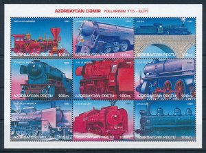 [114040] Azerbaijan 1996 Railway trains Eisenbahn  MNH