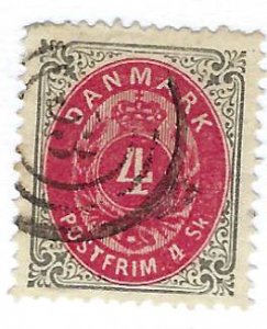 Denmark SC#18 Used F-VF....Fill a Great Spot!