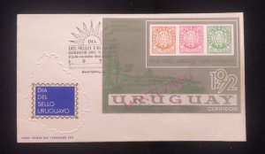 D)1972, URUGUAY, FIRST DAY COVER, ISSUE, DAY OF THE URUGUAYAN STAMP 72',...