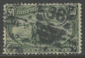 US Sc#291 1898 10c Trans-Mississippi Prospecter F-VF Centered Sound Used